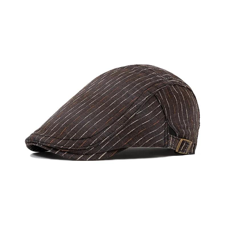 

Spring and Summer Cotton Print Newsboy Caps Flat Cap Men and Women Painter Beret Hats 180 55-60cm adjustable