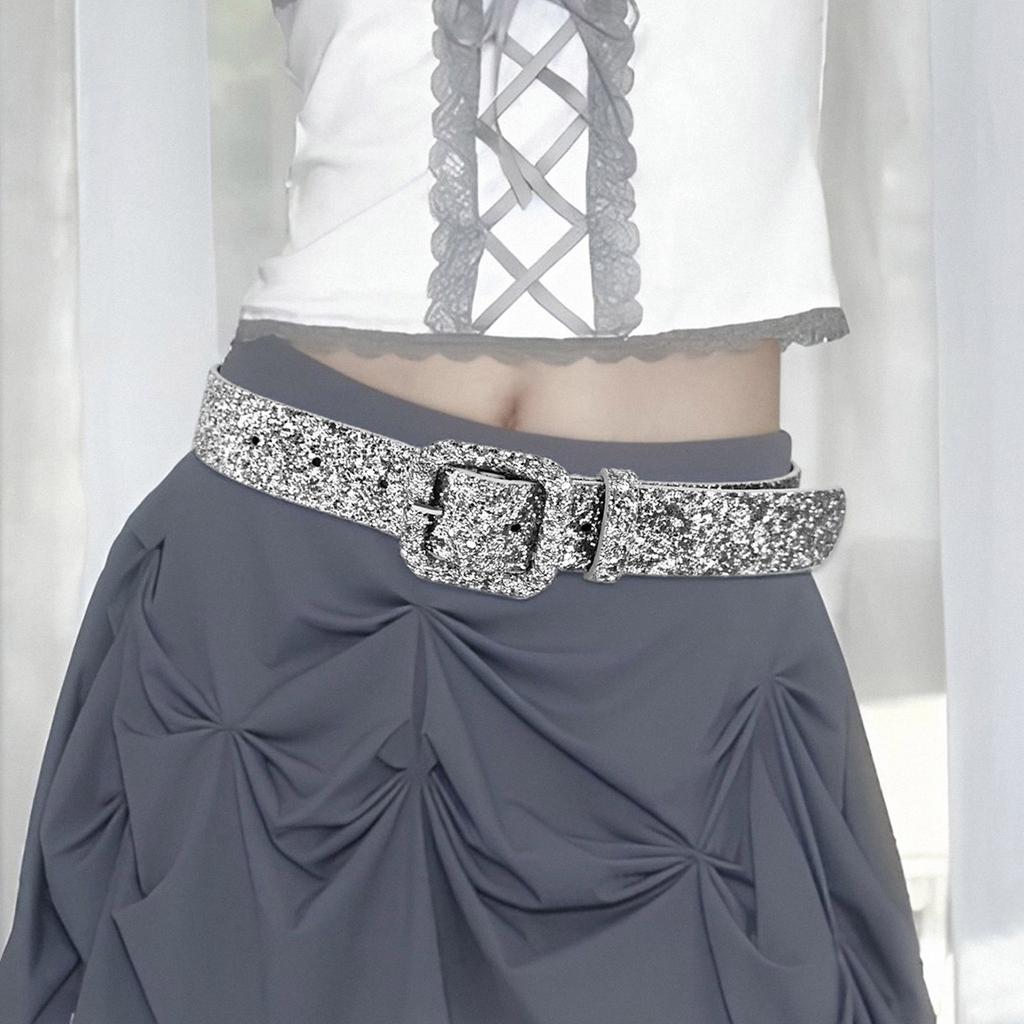 Sequin Designed Belt Decorative Waistband for Women Fashionable Waist Accessory for Parties Wear and Celebrations