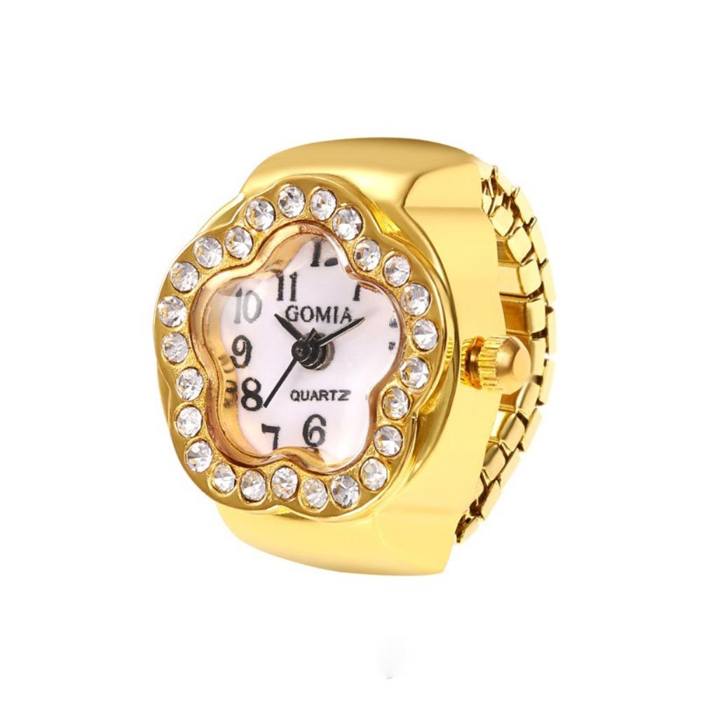 Diamond Ring Watch Stainless Steel Ladies Watch Fashion Finger Watch  Women
