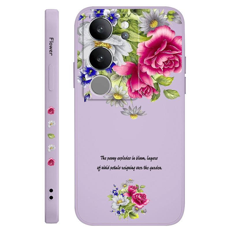 Garden Rose Phone Case For VIVO V40 V30 V29 V29E V27 V27E V25 V25E V23 V23E V21 V20 Y20 Y12 Y21 Y22 Y50 Y35 Y76 Y36 Pro 4G 5G