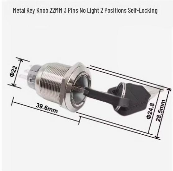 16/19/22mm Metal Selector Switch: Two/Three-Speed Self-Locking or Self-Returning with Key Button