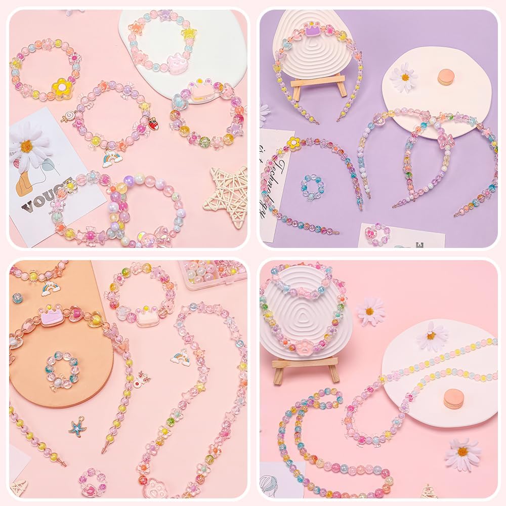 Beads Craft Kids Kids Luxury Toy Set Night Set, Kit, Bracelet, Jewelry, (Starry Light)