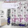 Piao-piao-purple Butterfly Shower Curtain Waterproof PEVA Quick-drying Scrubbable Bathroom Decoration Curtain