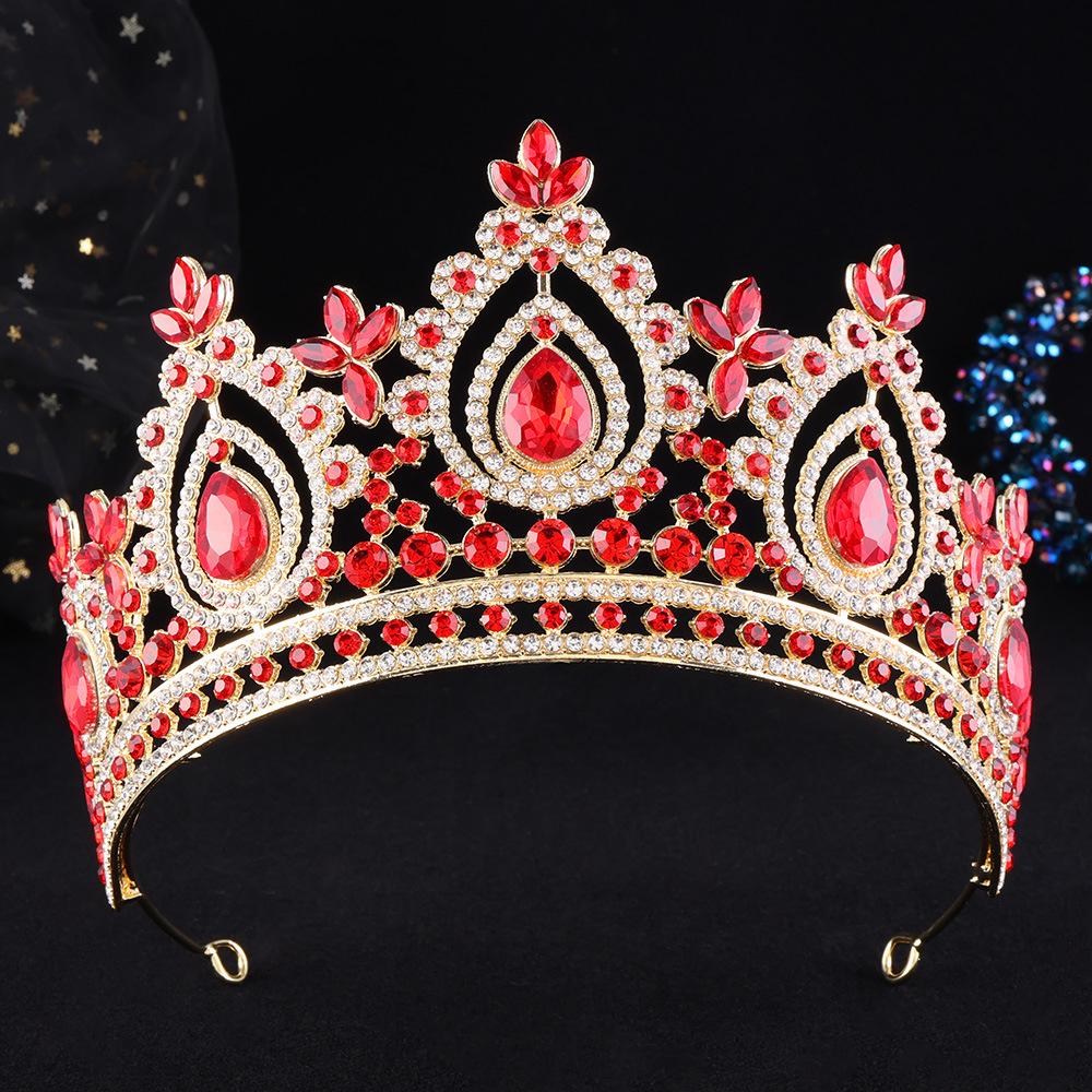 DIEZI Baroque Luxury 17 Colors AB Rhinestone Crystal Tiara For Women Wedding Party Elegant Bridal Bride Crown Hair Accessories