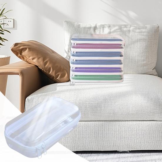 Waterproof Toy Storage Bin Durable PVC Material Reinforced Seam Scratch-resistant Container Zippered Hard Pouch