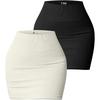 Women's Skirt Elastic Rib High Waist Mini Wrap Hip Skirt