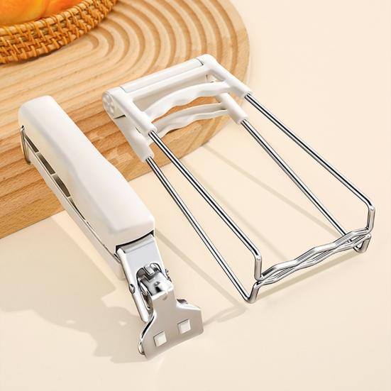 Anti-Scalding Bowl Clip Strong Stainless Steel Plate Gripper Comfortable Grip Hot Bowl Dish Clip Heat Insulation Plate Removal Tool Anti-Slip