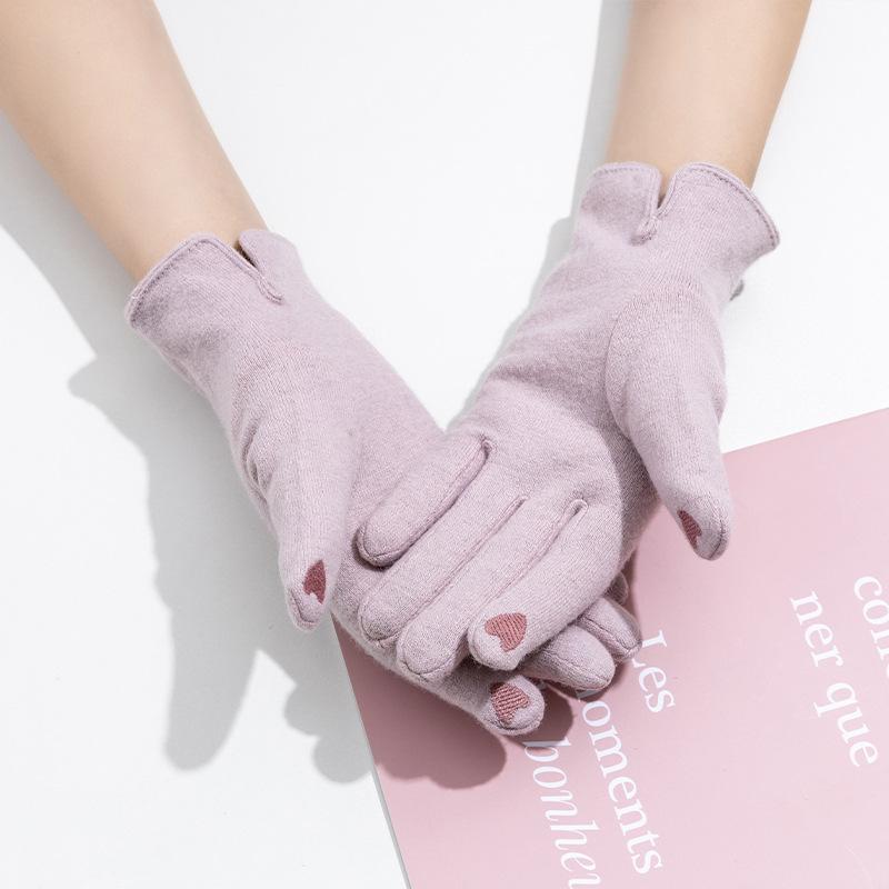 Damen Business Wolle Warme Handschuhe Lammleder Touchscreen Handschuhe Anti-Rutsch Fingerhandschuhe zum Radfahren, Fahren und für Outdoor-Sportarten