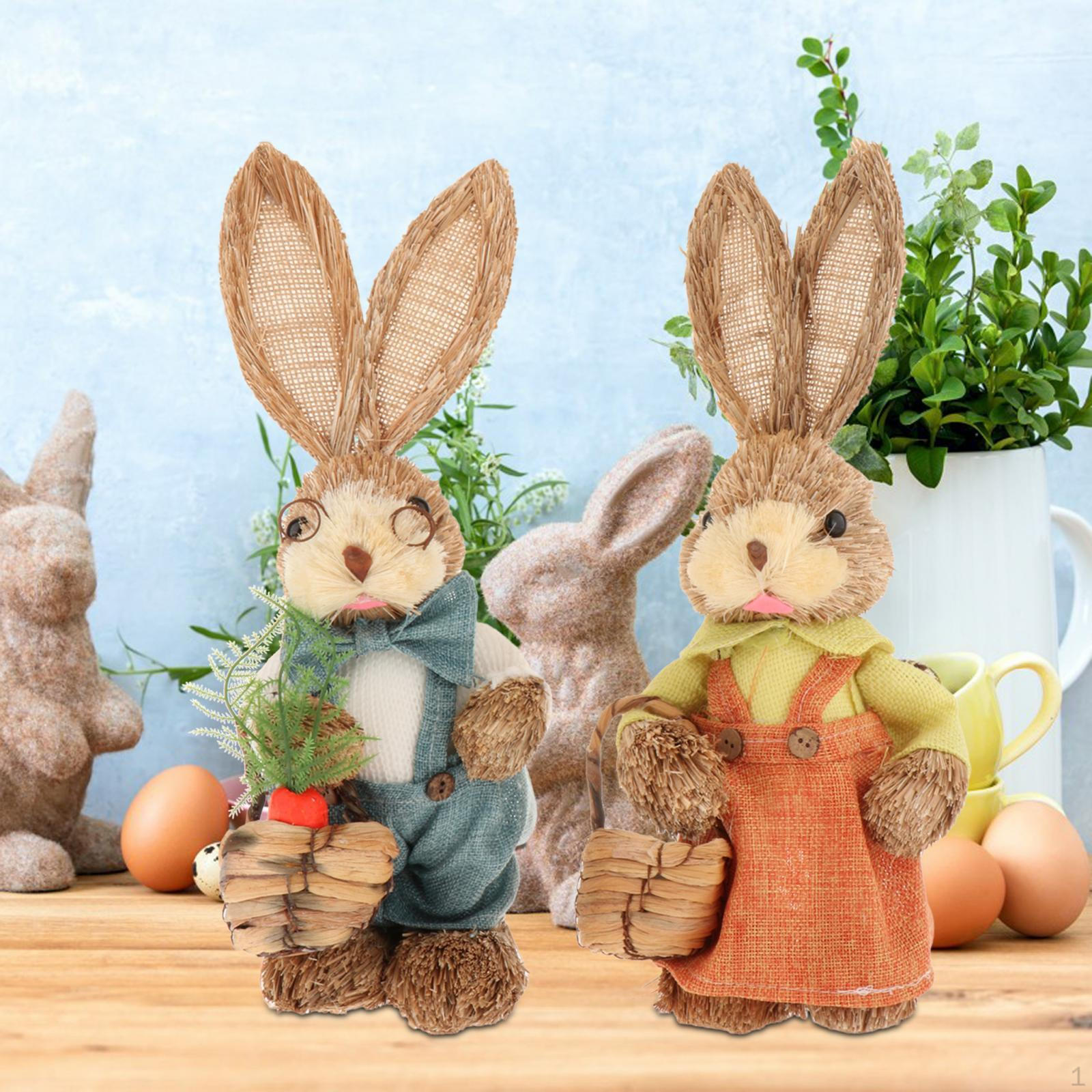 

2 шт. Орнаменти кролика, статуя, пасхальний заєць, прикраса весняного столу, стоячи, орнамент кролика, style B