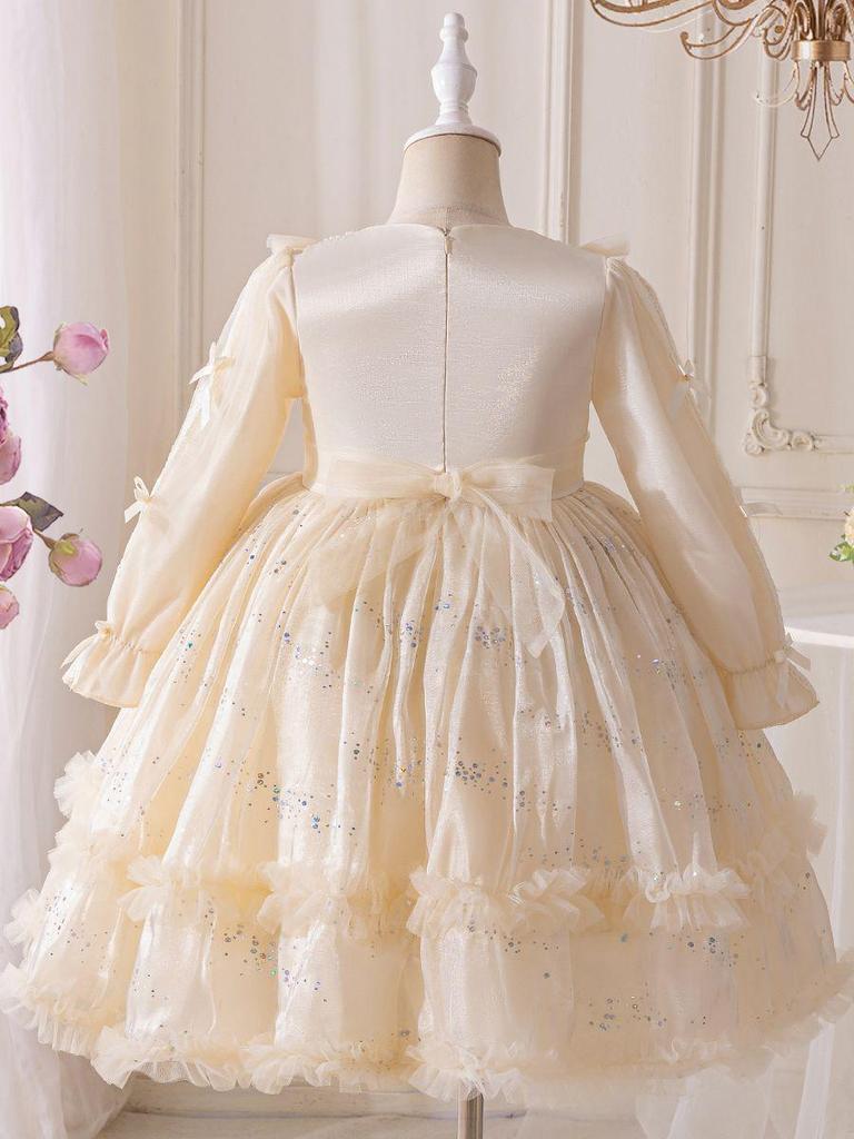 2025 Girls' Princess Elsa Tulle Dress for Autumn/Winter - Little Girl's Puffy Birthday Party Outfit
