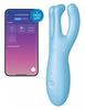 Connected Clitoral Stimulator Threesome 4 14cm Turquoise - Satisfyer - 2015 Sales