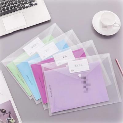 5Pcs Simple Transparent A4 Snapper File Folder PVC Waterproof Office Document Bill Budget Organizer Student Test Paper Folders