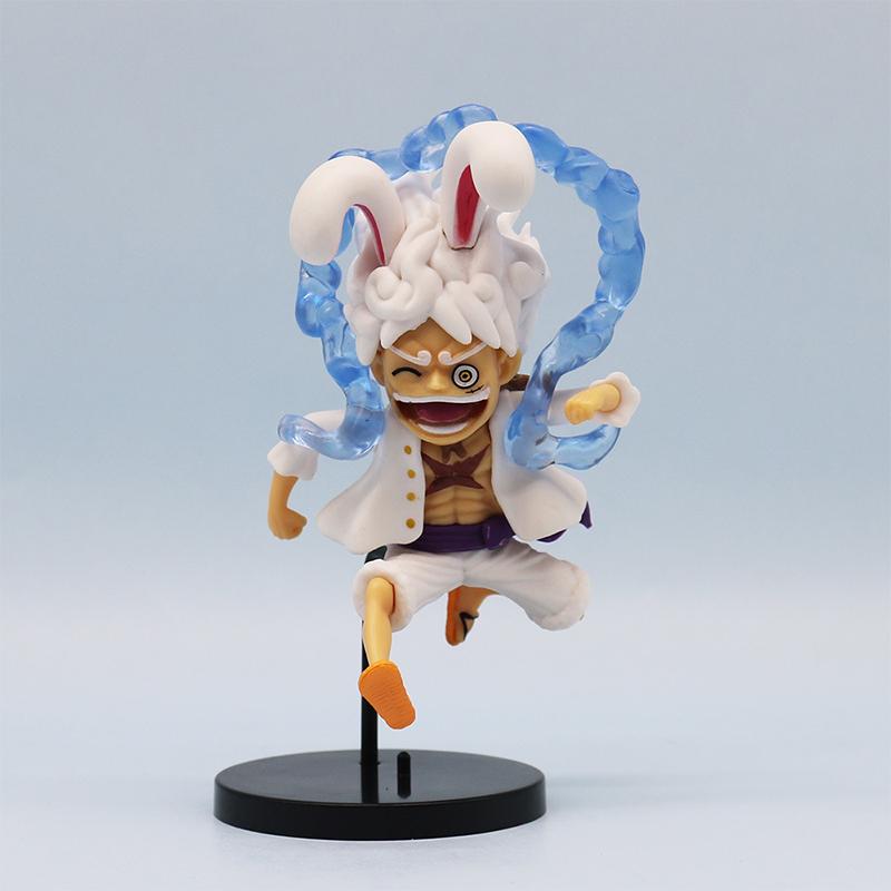 11Cm 5Stk/Set Q Version von Schelmischem Ruffy Lustiges One Piece Gear 4 Ruffy Anime Figuren PVC Modell Spielzeug Desktop Auto Montiertes Ornament
