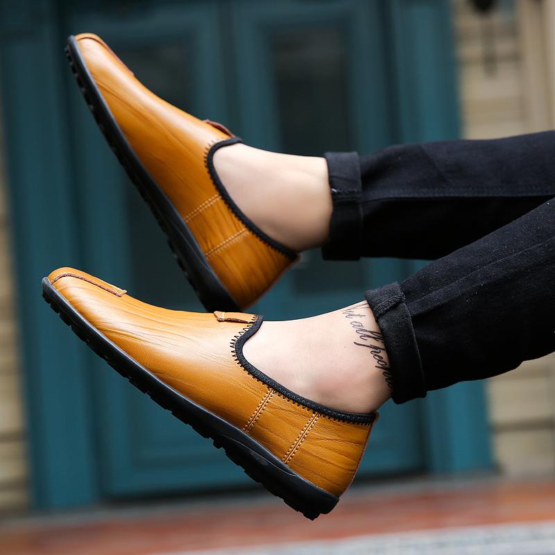 Fashion New High Quality Driving Mocassins Men's Shoes Leather Business Casual Shoes Fashion Slip-on Male Loafers Walking Shoes for Men