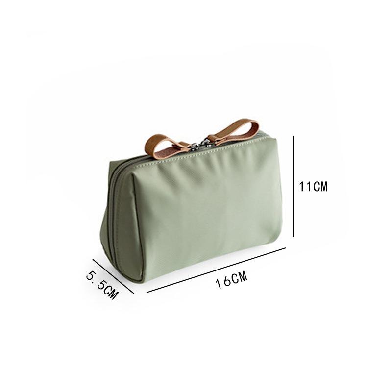 1pcs Minimalist Makeup Bag Travel Portable Cosmetic Organizer Lightweight Toiletry Pouch 16x5.5x11cm зелёный