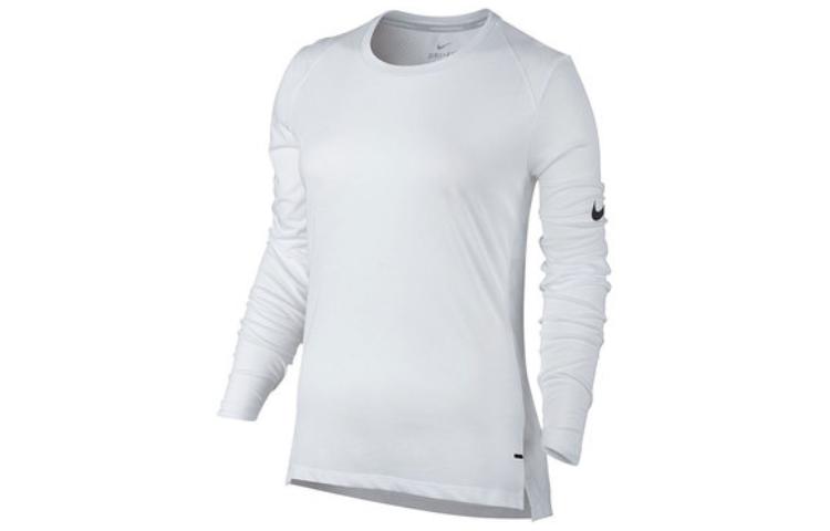 Nike T Shirts Women s White Crew Neck Moderate Straight Fit 842740-100 XL