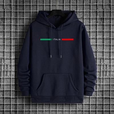 Mens Outdoor Warm Comfortable Pullover Streetwear Italy Style Male Hooded Sweatshirt Winter Autumn Casual Sports Jogging Hoodies
