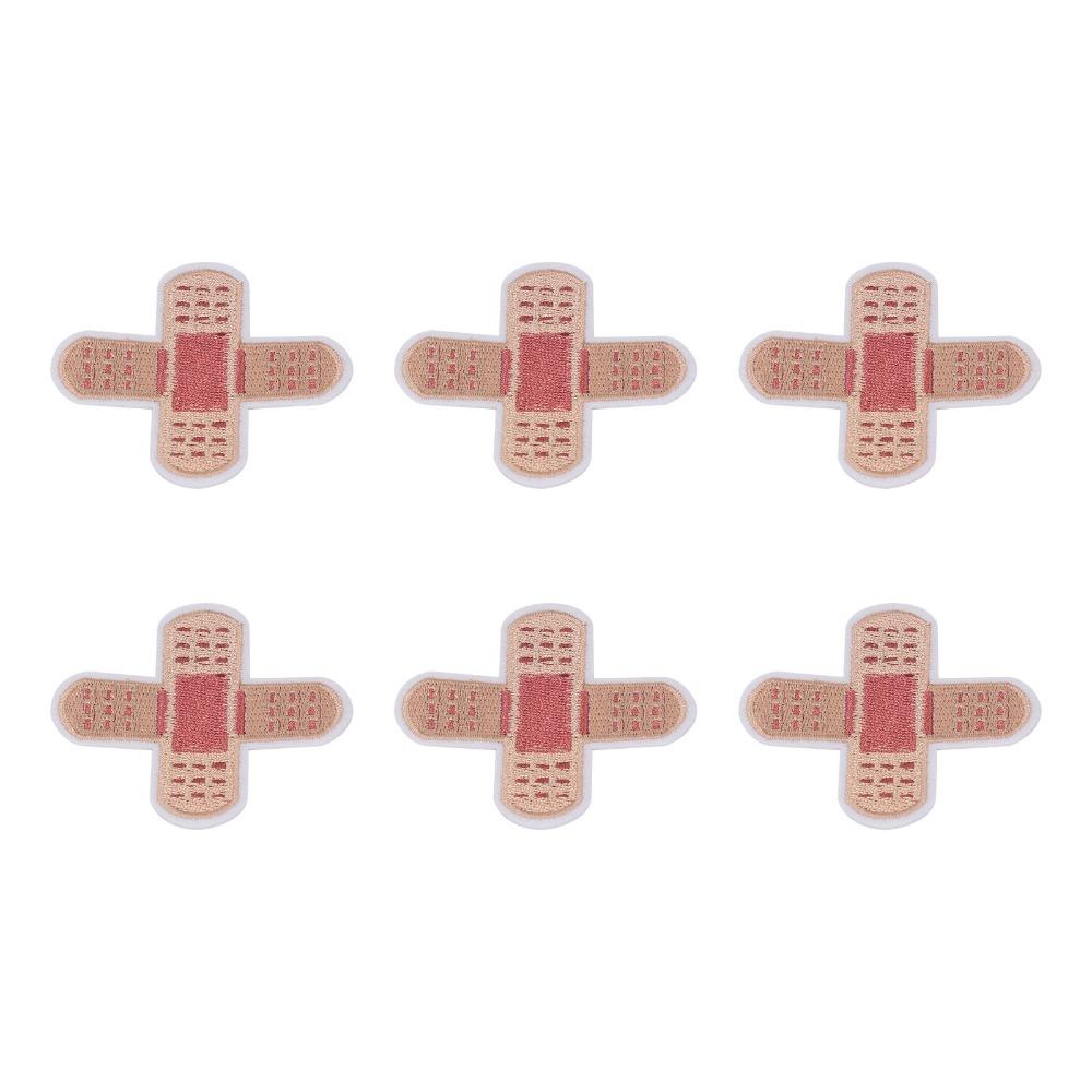 10pcs Brown Iron On Patch Bandage Design Applique Patch Funny Embroidered Patch  For Clothing Repair