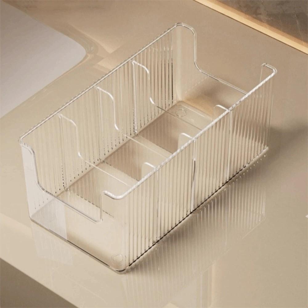 Transparent Storage Container Removable Dividers Organizing Box Home Supplies Display Rack Makeup
