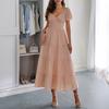Casual Vacation Style Puffed-sleeve Long Dress Women's Wear 2025 Summer