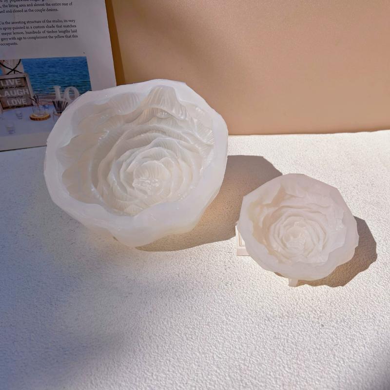 15cm Big Size Peony Silicone Candle Mold High Quality Resin and Plaster Disposable Cake Tool for Baking Packaged in Bag