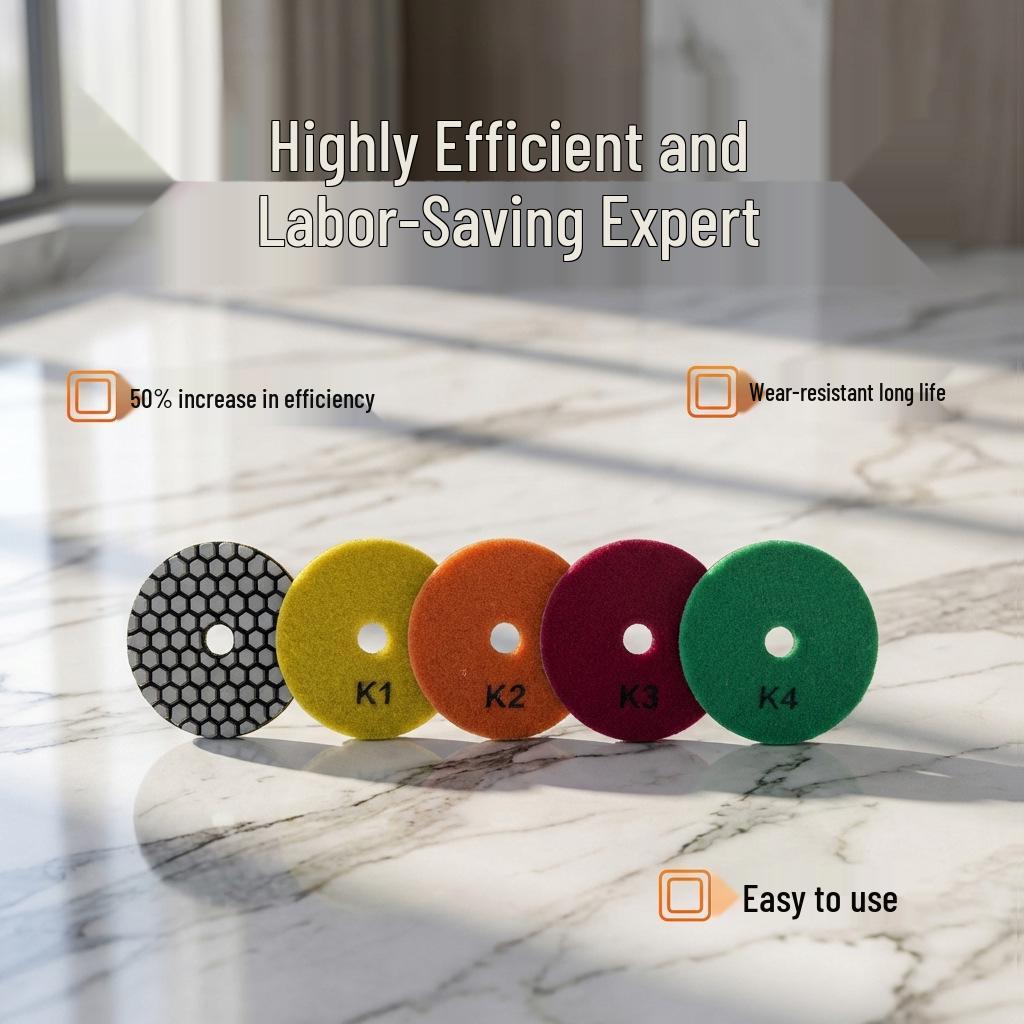 Four-Step Dry Polishing Pad for Marble and Wall Surfaces