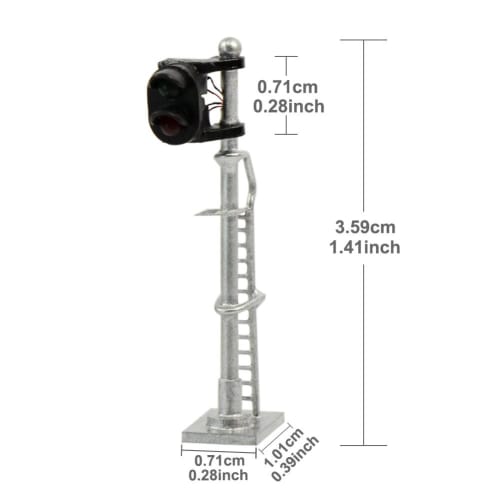 Set of 3 1:150 Silver Metal Traffic Lights, Dual-Light Traffic Signals, for Dioramas, Railway Models, Building Models, and Educational DIY Projects