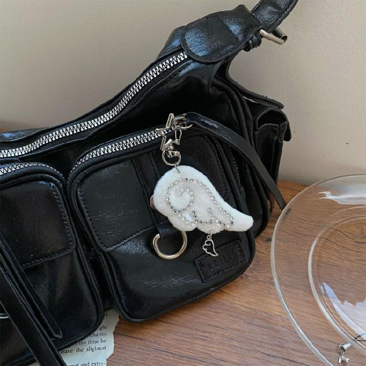 Unique Charm Themed Key Chain Backpack Ornament Artistic Wing Shape Phone Chain Elegant Decoration
