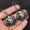 Owyhee Blue Opal Copper Earring Copper Wire Wrapped Earring Unique Jewelry Dainty Gemstone Earrings Handmade Earring Copper Jewelry For Gift