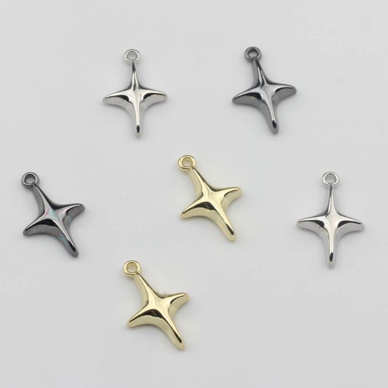 10Piece Necklace Bead for DIY  Awn Star Pendant Women Jewelry Making  Awn Star Charm with Hole Keychains Earring Crafts