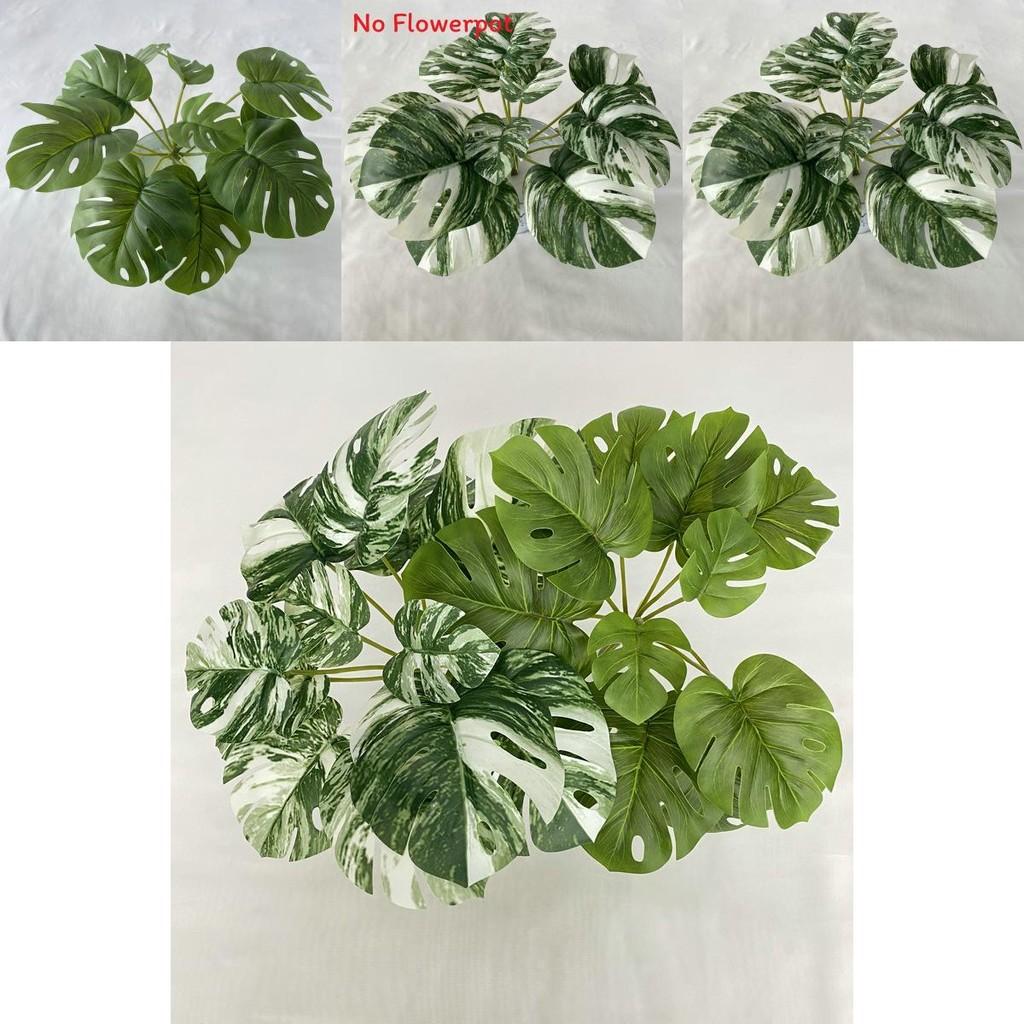 Konstgjort Monstera-blad Hawaiiansk festdekor för hem, bord, bröllopsfotografering, falsk växt 80
