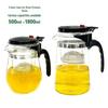 Elegant Heat-Resistant Glass Teapot with One-Button Infuser and Filter