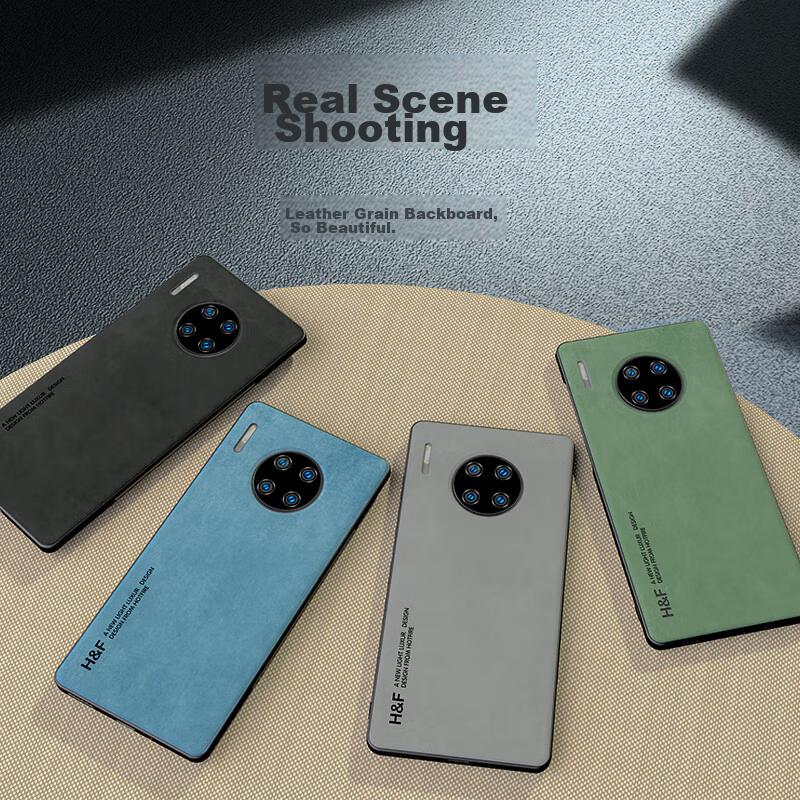 Huawei Mate30 Pro Phone Case, Huawei Mate30 Pro with Upgraded Skin-Like Lambskin, Frosted Lens Protection, Full Coverage, Silicone - Smoke Gray