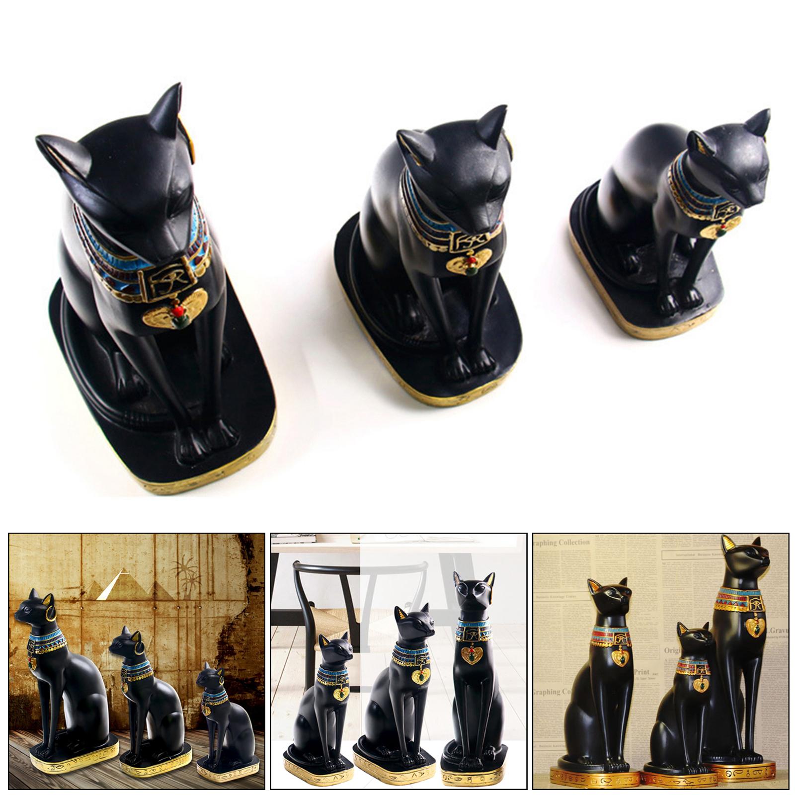 

Ancient Cat Statue, 9.4 Collectible Resin Cat Figurine Model Ornaments Desktop Decor S