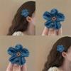 Sweet Cute Hair Clip Blue Small Flower Hairpin Retro Knitted Floral Women Girls Duckbill Clip Bangs Side Clip Hair Accessories