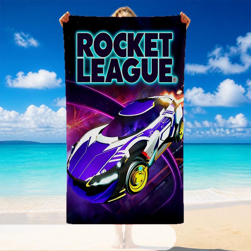 Quick Dry Beach Towel Rocket League Pattern, Lightweight Absorbent Towel for Pool Beach Vacation Use