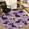 1pc Crows Skulls Office Round Area Rug, Under Office Chairs Bedroom Living Room Home Decor, Room Deco, Available In Various Sizes