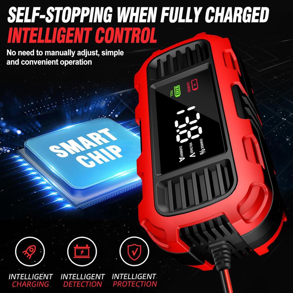 2A 12V Car Battery Chargers Digital Battery Maintenance For AGM GEL Lead-Acid Batteries Motorcycle Scooter Battery Charge Device