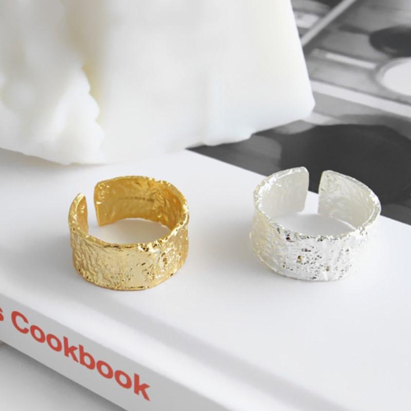 Silver Creative Irregular Concave Convex Gold Ring for Women Men Width Open Finger Rings Couple Jewelry Gifts