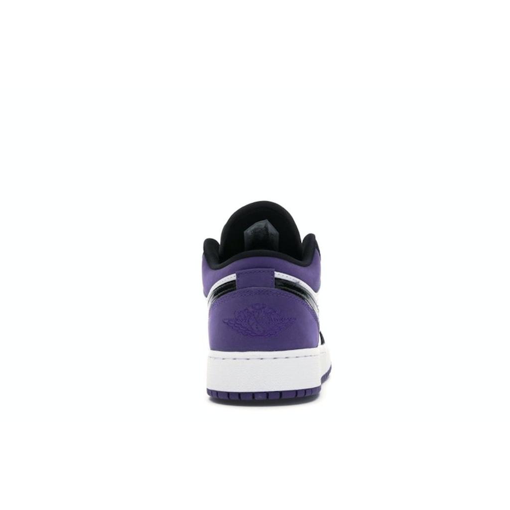 Air Jordan 1 Low GS Court Purple Kids Sneakers White Black 553560-125