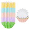 50pcs Wave Flower Cake Cups High Temperature Resistance Greaseproof Baking Cups Cake Tools Multicolour Wrapper Paper