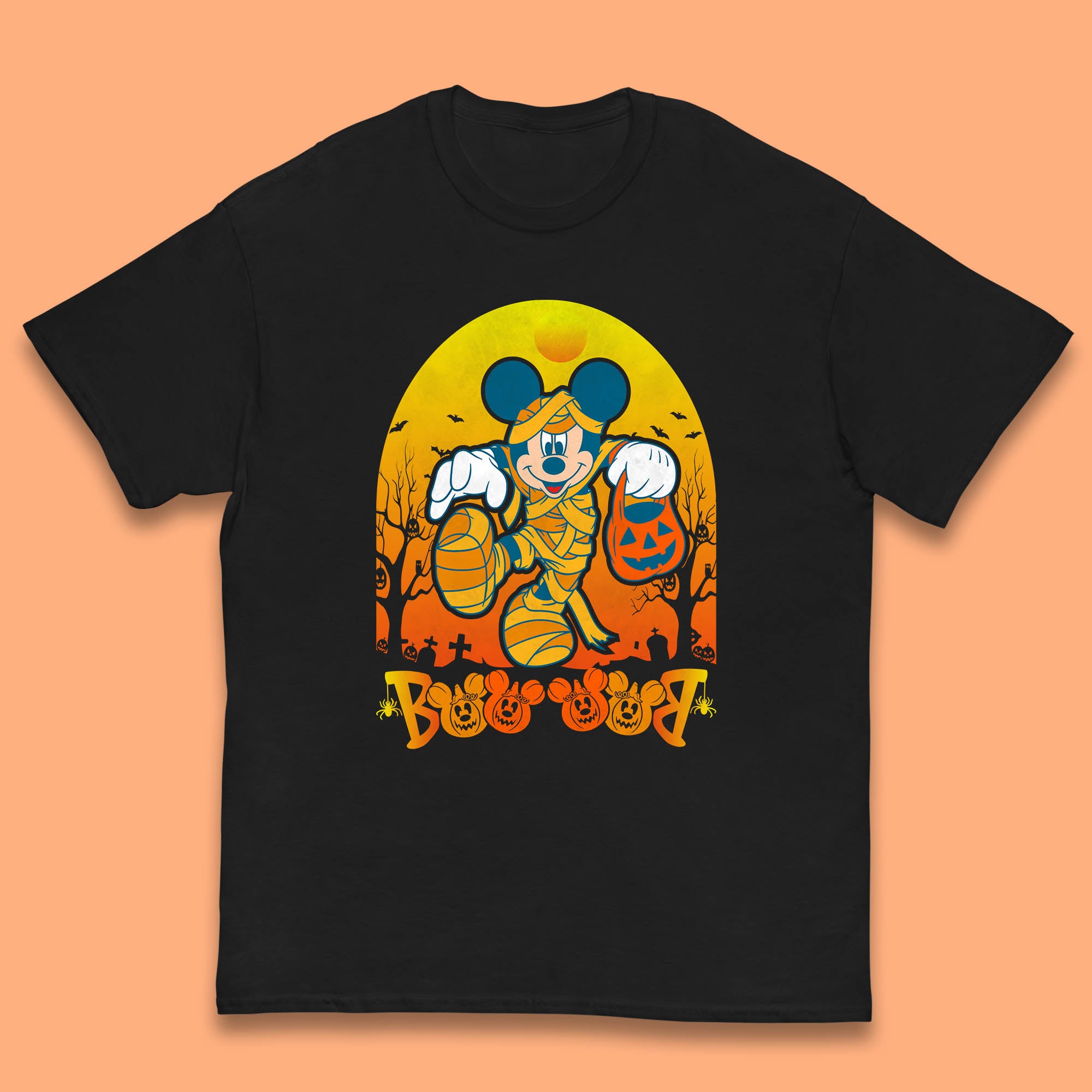 Disney Halloween Boo Mummy Mickey Mouse Horror Scary Disneyland Trip Kids T Shirt 160