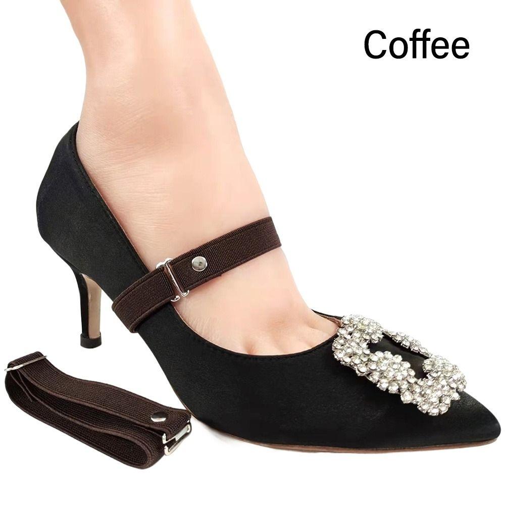 1 Paar Damen High Heels Verstellbarer Elastischer Schuhriemen Gürtel U-förmig Perlen Elastisch Fauler Schnürsenkel Anti-Drop Fersen Schuhzubehör