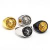 Bague Lion Tête Dorée Hip Hop pour Hommes Mode Doigt Acier Inoxydable Bijoux Biker