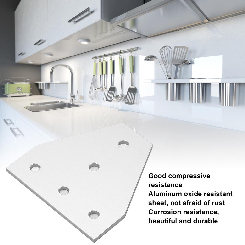 5PCS Flat Tie Plate Aluminum Alloy 5 Holes Compression Resistance Repair Mending Plate Bracket for Industrial