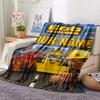 1PC Bob Builder Theme Custom Name Patterned Flannel Blanket Suitable For All Seasons For Home Decor Warmth And Comfort Gifts Holiday Present