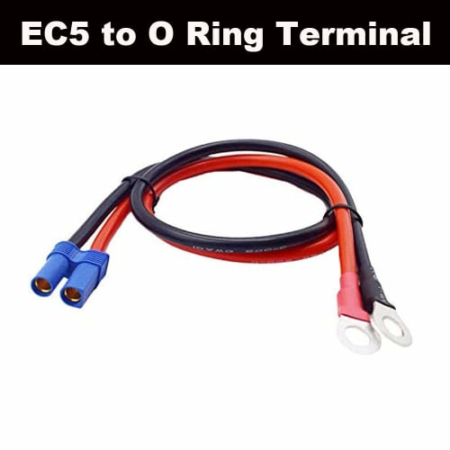 FLY RC EC5 To O-Ring Terminal, 10AWG EC5 Female Plug Connector Cable for RC ESC Charger Power Supply - 50cm