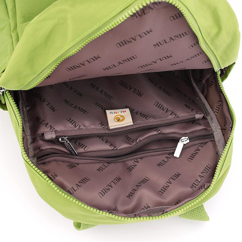 Solid Color Women's Backpack Large Capacity Nylon Backpack
