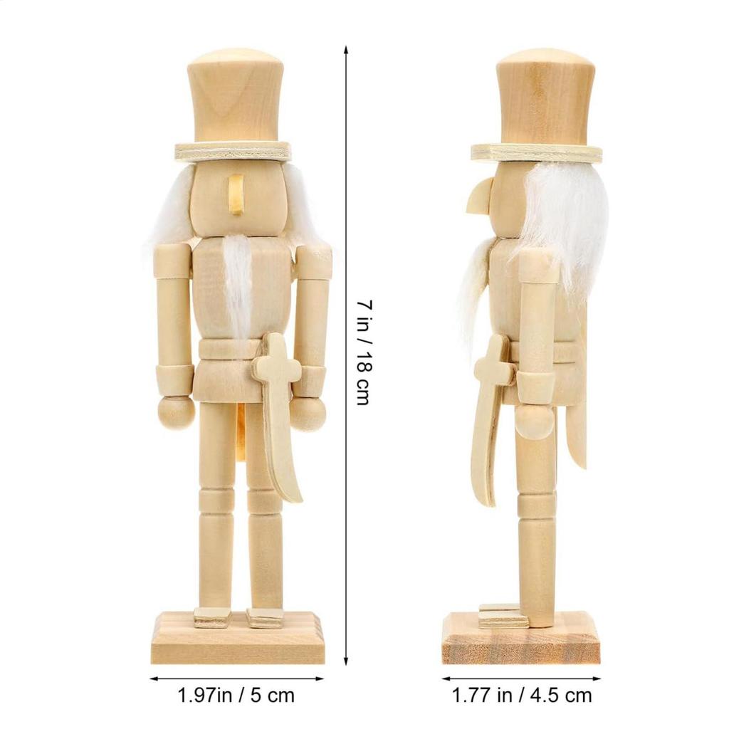 Bemalen Holz Nussknacker DIY Holz Nussknacker Soldat Handwerksset Unbemalte Nussknacker zum Bemalen Festlicher Schmuck