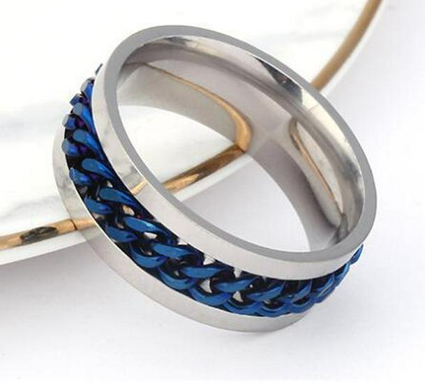 

Creative Titanium Steel Rotating Star and Moon Couple Ring Size 10